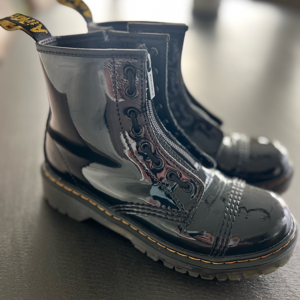 Dr. Martens Black Patent Leather Sinclair Boots